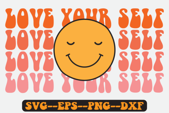 Love Your Self Quote Retro Svg Design for Crafts and Graphics
