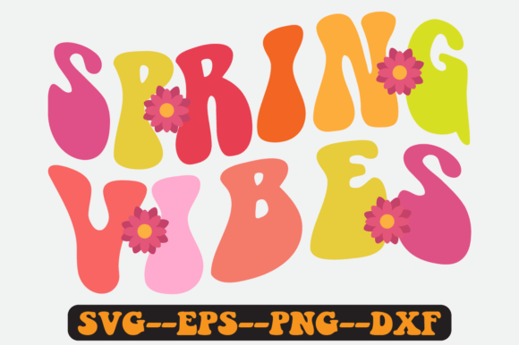 Spring Vibes Quote Retro Svg Design for Crafts and Graphics